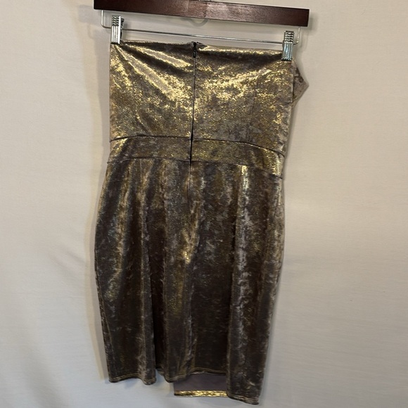 Zara Gold faux wrap mini dress - Picture 4 of 6